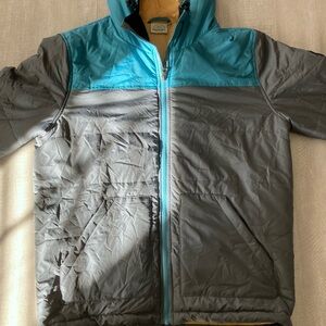 Men's Gray and Blue Puffer Jacket Passenger hiking brand from UK